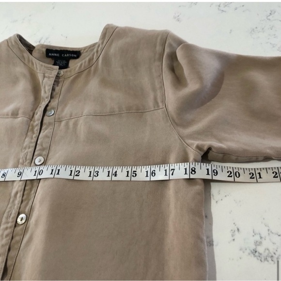 ANNE CARSON cardigan/jacket/shacket button front silk - Picture 15 of 16